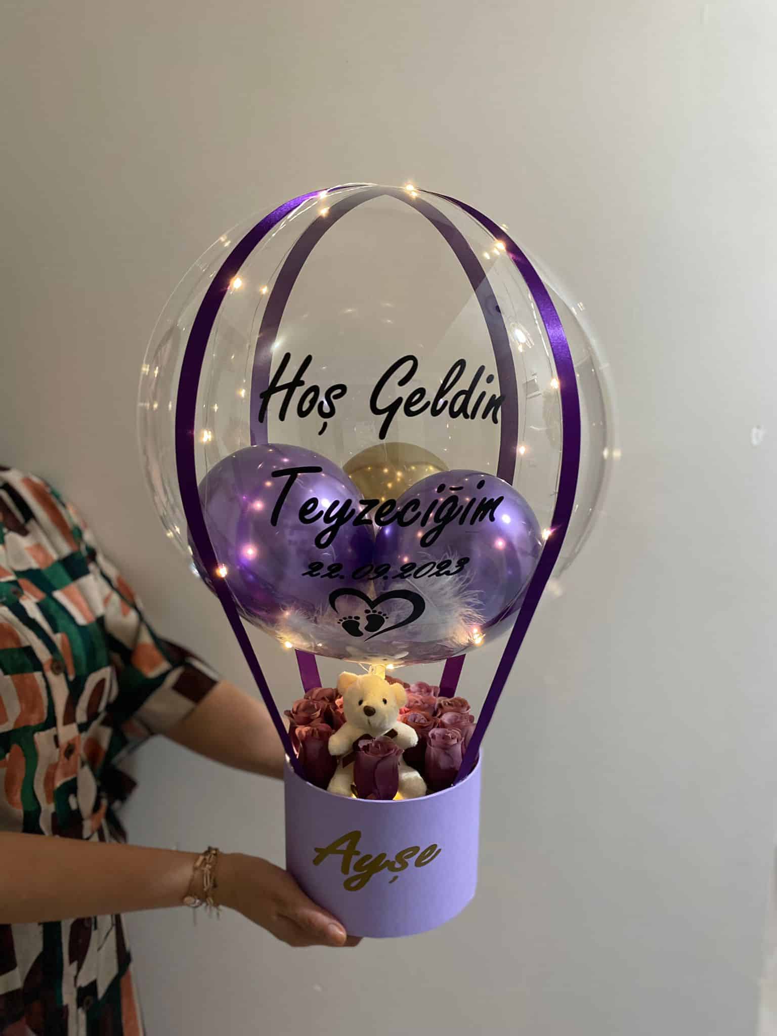 Çiçekli Balon Kutusu