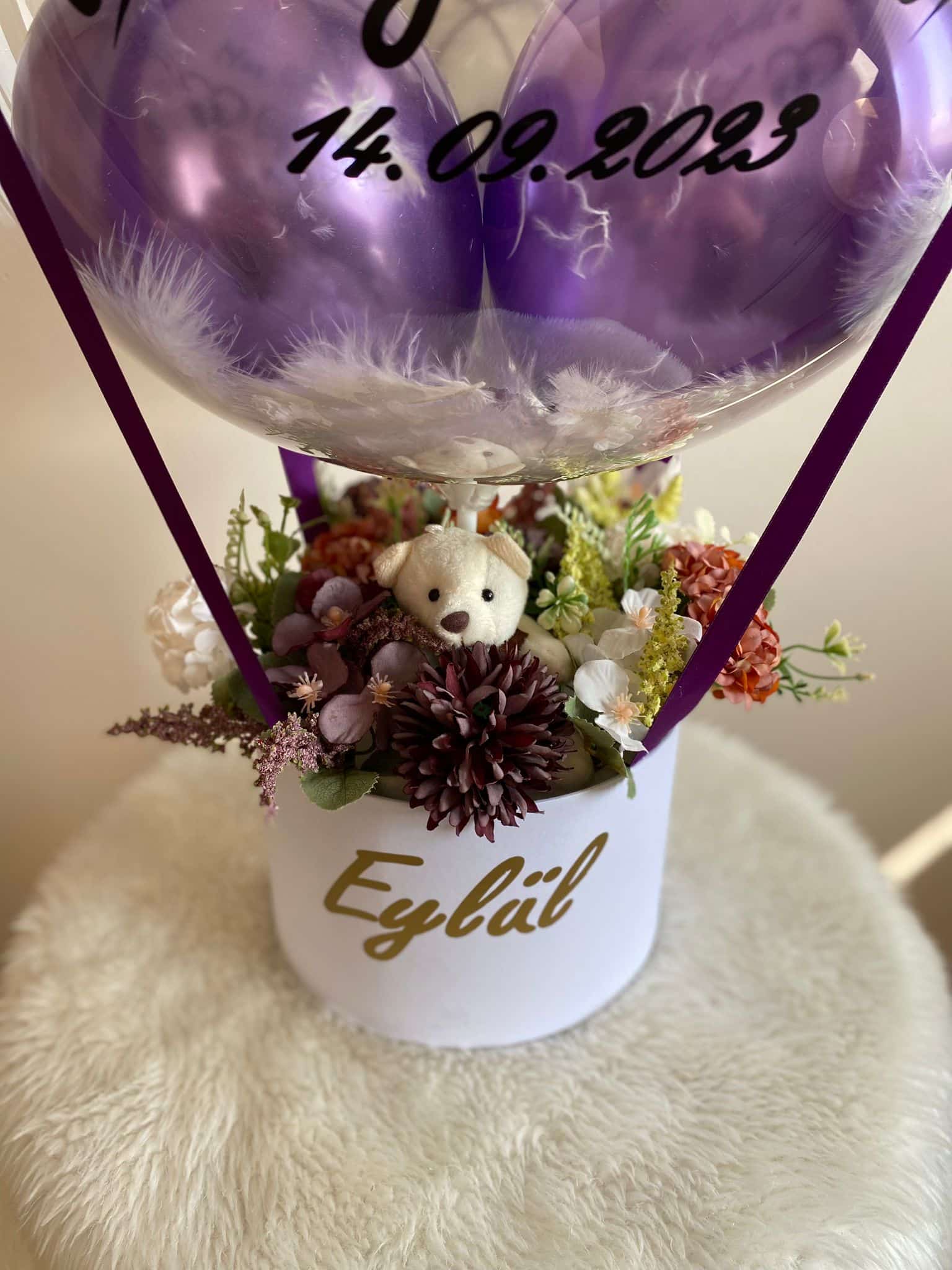 Çiçekli Balon Kutusu
